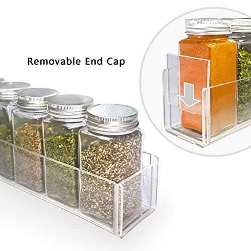 VAEHOLD Clear Wall Spice Rack with Nano Tape for Kitchen Cabinet Door - 4 Pack