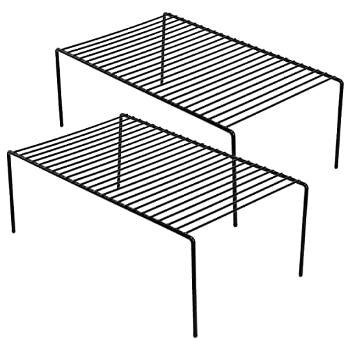 Rustproof Metal Wire Cabinet Organizer, Set of 2, Medium (13 x 9.4 inch) for Kitchen & Pantry Storage