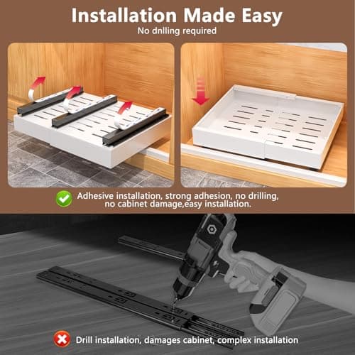 21" Deep 2Pack Expandable Cabinet Organizers, White