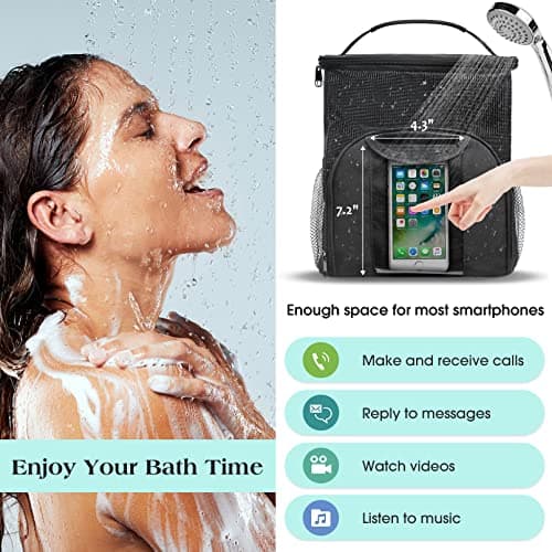 Attmu Large Capacity Mesh Shower Caddy, Quick Dry Hanging Toiletry Bag for College Dorm Room Essentials