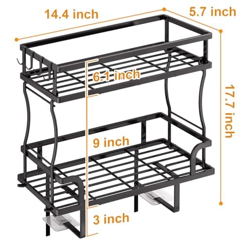 Drill-Free Kitstorack Over-The-Toilet 2-Tier Bathroom Storage Organizer