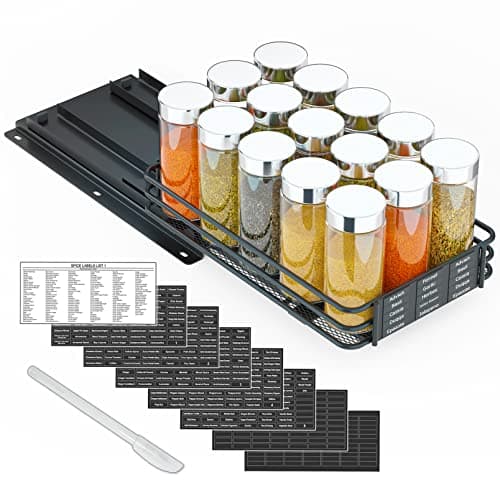 SpaceAid Heavy Duty Pull-Out Spice Rack Organizer, Cabinet Storage, 1 Drawer 1-Tier