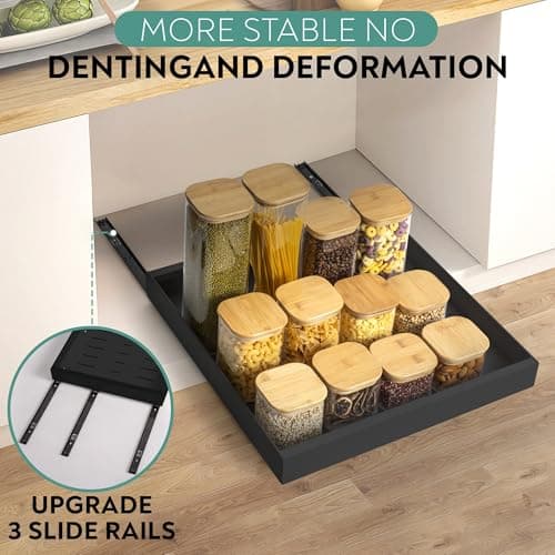 heavy-duty pull-out cabinet organizer for kitchen pantry 21" deep expandable drawers