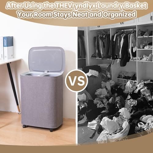 THEVryndlyx Grey 50L Laundry Hamper with Removable Bags