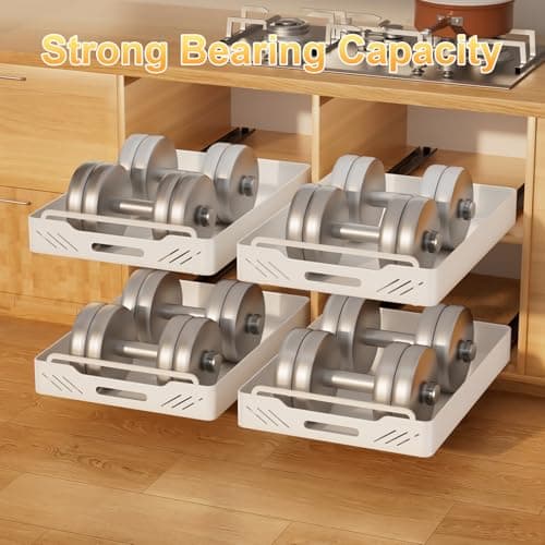 Heavy Duty Slide Out Pantry Shelves with Adhesive Nano Film, 12.32" x 16.97" x 2.76" Kitchen & Living Room Organizer