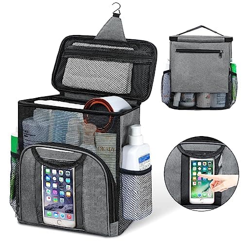 Attmu Large Capacity Mesh Shower Caddy, Quick Dry Hanging Toiletry Bag for College Dorm Room Essentials
