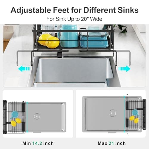 GSlife Anti-Rust Expandable Dish Drying Rack - Black