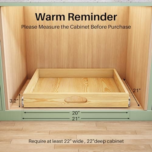 Under Cabinet Pull Out Drawer Organizer (21 Wide) - 1 Pack