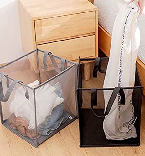 Pop Up Laundry Baskets - Mesh Collapsible Storage with Handle, Great for Kids Room & Travel