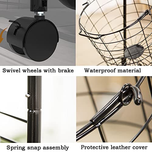 3-Tier UYOYOUS Laundry Basket on Wheels - Large Clothing Storage