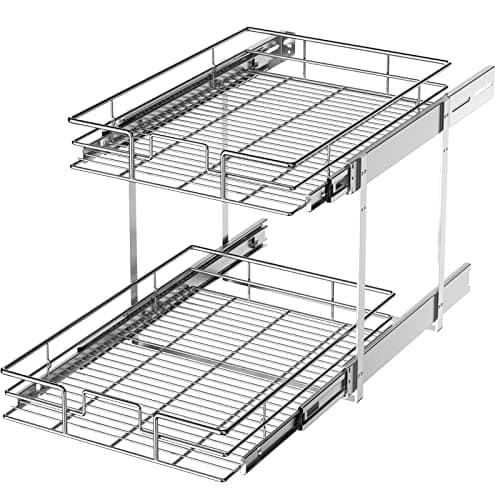 LOVMOR 2 Tier Slide Out Kitchen Cabinet Organizer