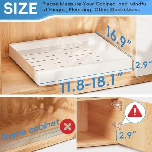 Adjustable Pullout Cabinet Organizer, 1Pack