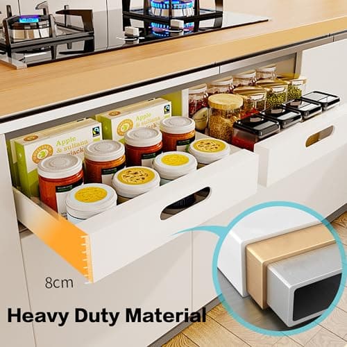 2 Pack Heavy Duty Pull Out Cabinet Organizers for Kitchen Pantry Bathroom