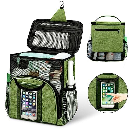 Attmu Large Capacity Mesh Shower Caddy, Quick Dry Hanging Toiletry Bag for College Dorm Room Essentials