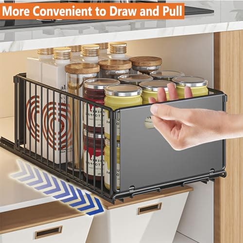 Heavy Duty Pull Out Shelves for Kitchen Cabinets 15.16W X10.24D X2.95H Black