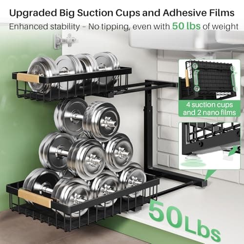 2 Tier Under Sink Cabinet Organizer for Kitchen and Bathroom