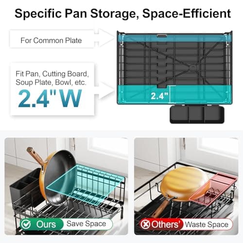 GSlife Anti-Rust Expandable Dish Drying Rack - Black