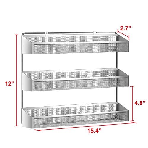 Auledio 2 Pack Spice Rack Organizer, 3-Tier Chrome Stand or Wall Mount Storage