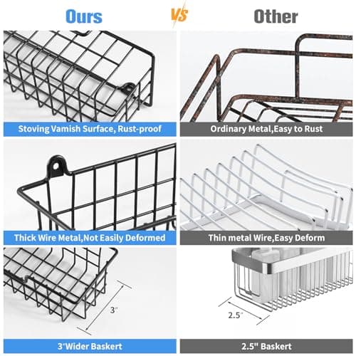 Wall-Mounted Spice Rack Organizer - 2-Pack Storage Shelf for Kitchen Cabinet Doors, Black