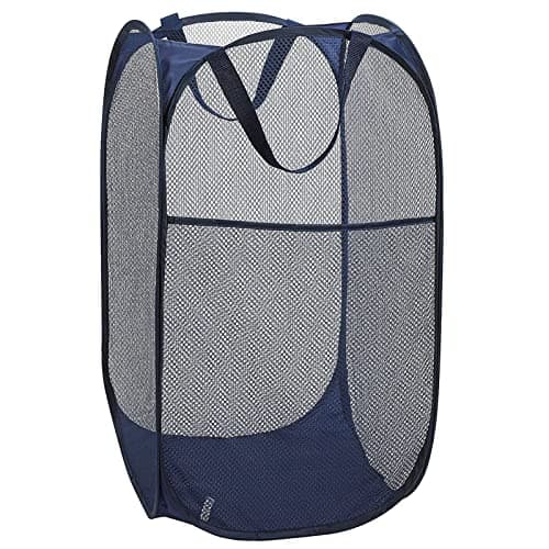 Popup Laundry Hamper 2-Pack, Foldable Mesh Basket for Dorm, Laundry Room, Bedroom, RV