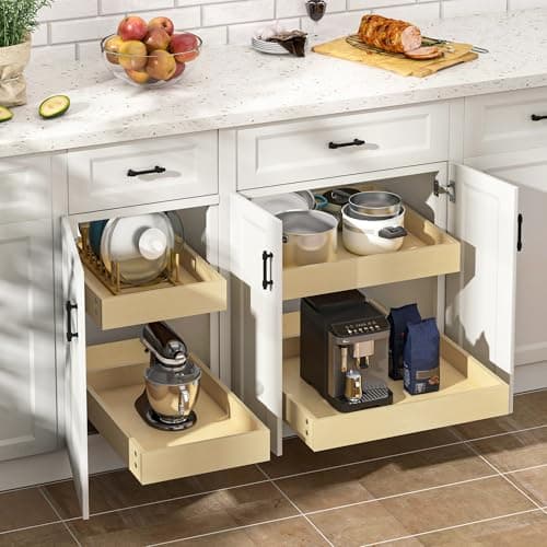 WelFurGeer Soft Close Cabinet Organizer, 29" W x 22" D Pull Out Drawer for Home & Kitchen