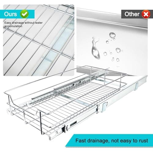 Heavy Duty Slide Out Drawer Cabinet Organizer, 11" W x 17" D, Kitchen & Bathroom