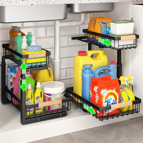 Under Sink Slide-Out Cabinet Organizer Shelf, White