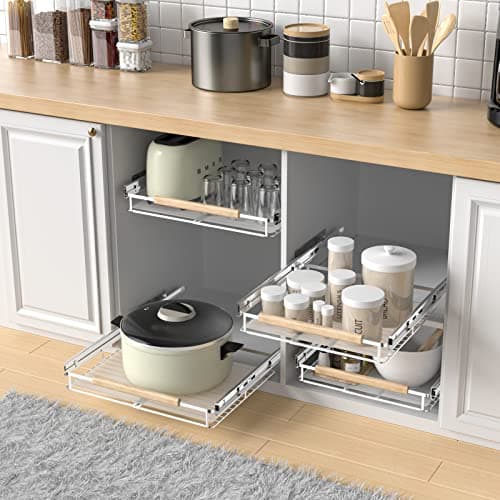 Under Sink Storage Basket Organizer Kitchen Bathroom Wardrobe, Opening Size 16.1-26.3