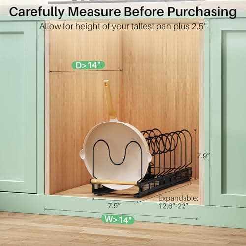 Under Cabinet Pull Out Pan Organizer for Home Kitchen Cookware