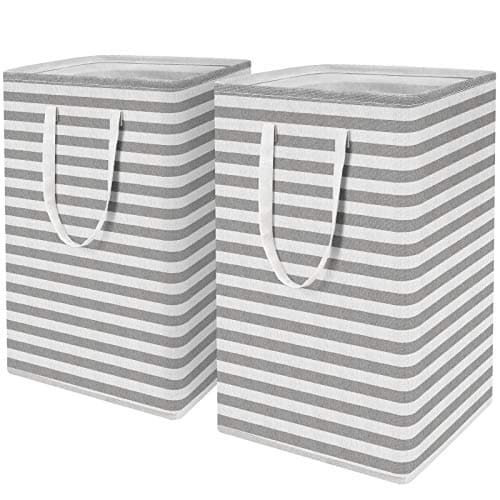 WISELIFE 2-Pack Collapsible Large Laundry Hamper, Grey - 75L Storage Basket