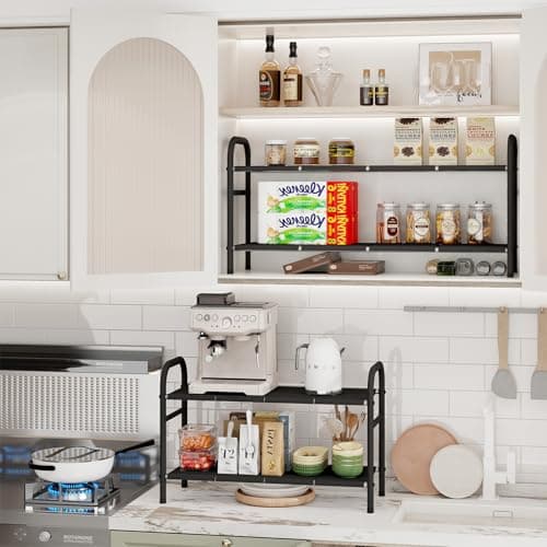2-Tier Under Sink Organizer with 8 Removable Boards for Kitchen, Bathroom & More