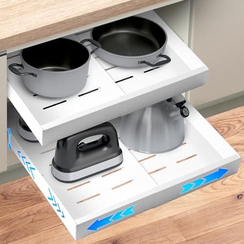 heavy-duty pull-out cabinet organizer for kitchen pantry 21" deep expandable drawers