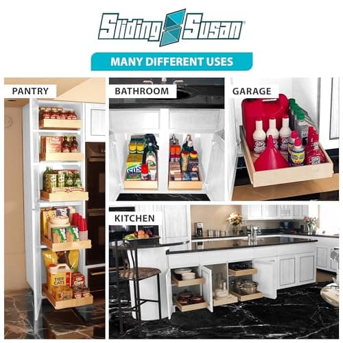 GlideSoft Close 9 Ply Birch Drawer Organizer, 14" x 21.4" Kitchen, Pantry, & More