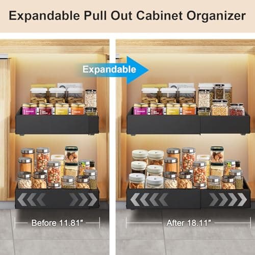 Adhesive Slide Out Drawers for Cabinets - Pantry, Bathroom, Kitchen (Not for Lips/Edge)