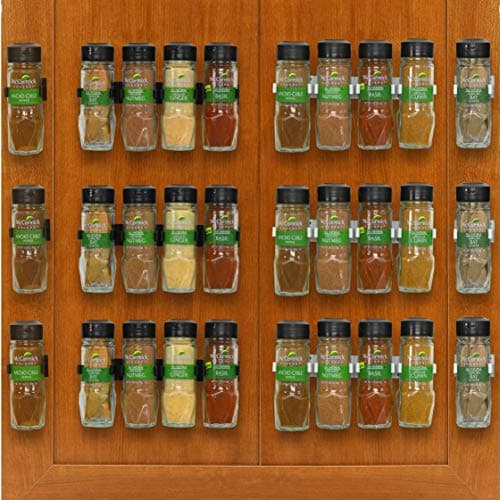 Simple Houseware 20-Spice Gripper Organizer, 4 Strips, Black