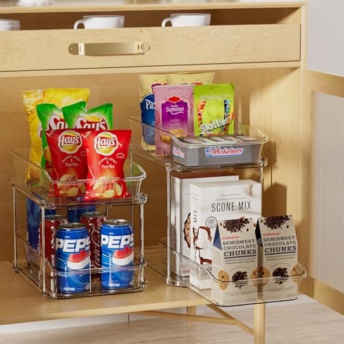 Delamu 2-Tier Clear Under Sink & Kitchen Pantry Storage Organizers