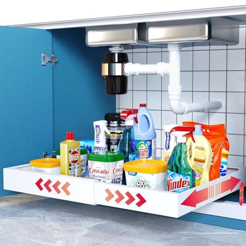 21" Deep 2Pack Expandable Cabinet Organizers, White