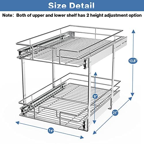 LOVMOR 2 Tier Slide Out Kitchen Cabinet Organizer