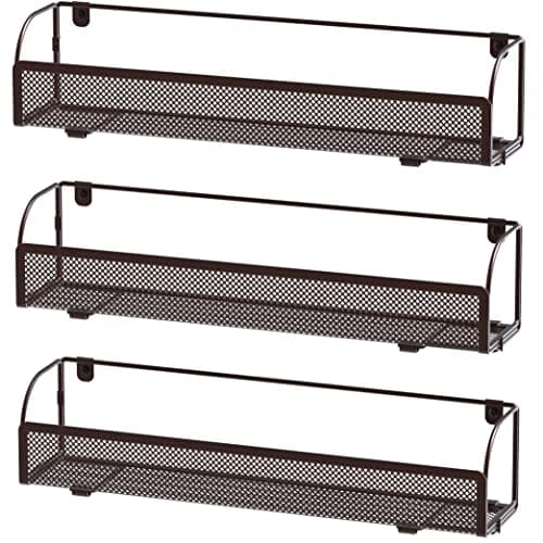 Bronze 3-Pack Houseware Wall Mount Spice Rack Shelves Organizer