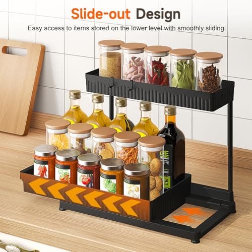 Black 3-Pack Under Sink Organizers with Sliding 2-Tier Bathroom Storage