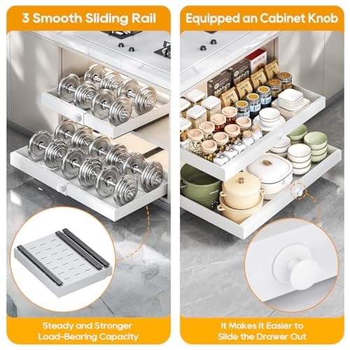 Expandable Cabinet Organizer with Adhesive Nano Film - White