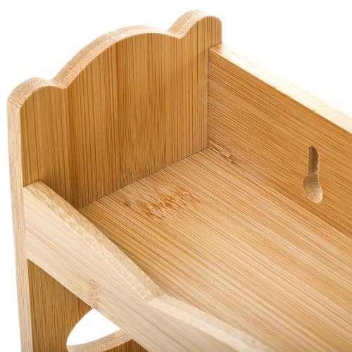 Jucoan 3-Tier Bamboo Spice Rack, Wall Mount Countertop Organizer