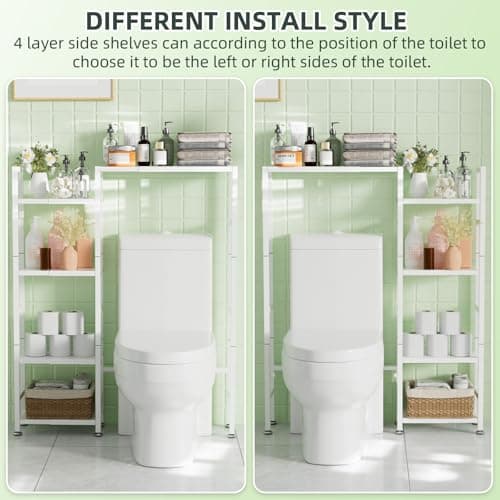 ASFSKY Expandable Toilet Organizer - 5-Tier Shelving for Bathroom Storage