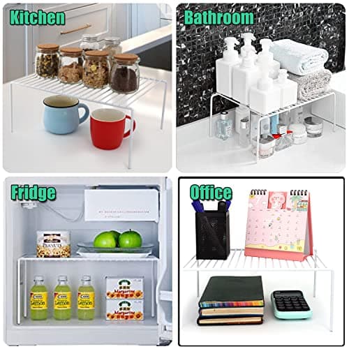 Rustproof Metal Wire Cabinet Organizer, Set of 2, Medium (13 x 9.4 inch) for Kitchen & Pantry Storage