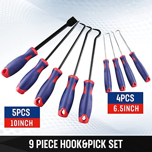 WORKPRO 9-Piece Precision Pick and Hook Set with Scraper, Automotive & Electronic Tools