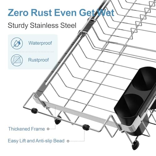 GSlife Adjustable Sink Drying Rack - Silver