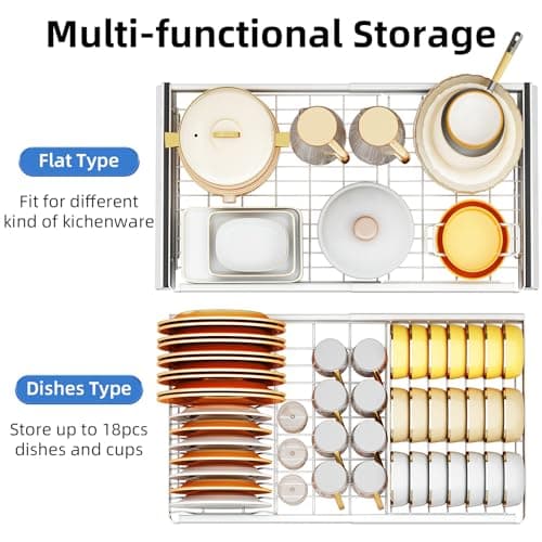 Under Sink Organizer with Pull Out Drawers for Pots and Pans - Heavy Duty, Expandable Cabinet Organizer for Kitchen and Pantry
