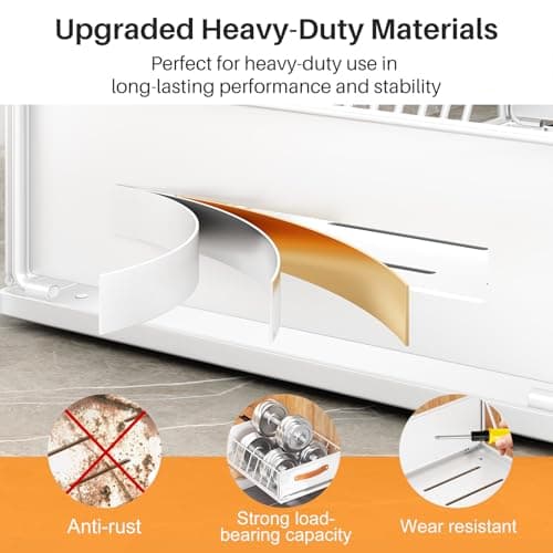 Adhesive Cabinet Organizer for Kitchen and Bathroom, Heavy Duty with Sliding Shelves and Basket