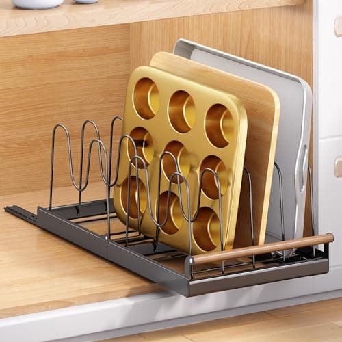 Adjustable Pull-Out Cabinet Organizer for Kitchen Storage