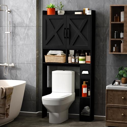 JOKOLO Rustic Brown Freestanding Wooden Toilet Storage Cabinet
